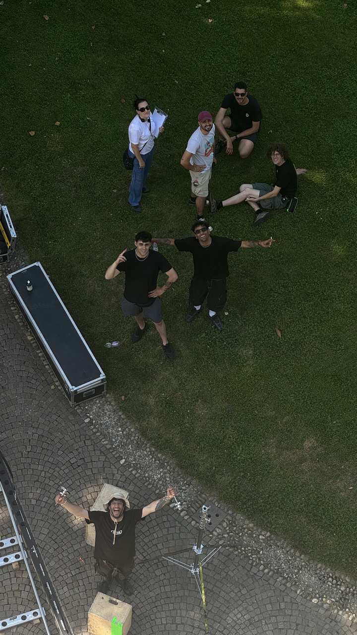 Aerial crew green lawn