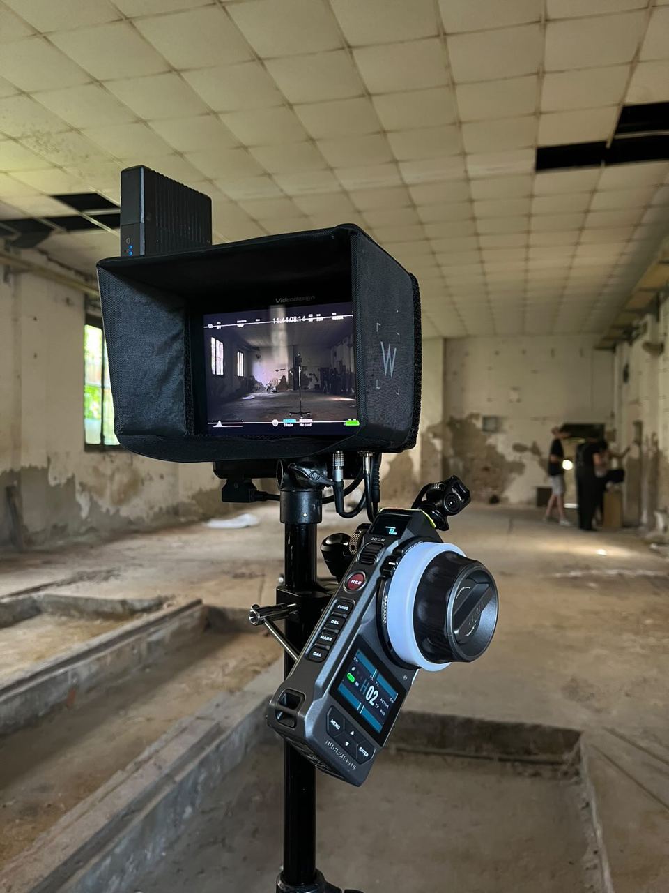 Camera setup stripped room