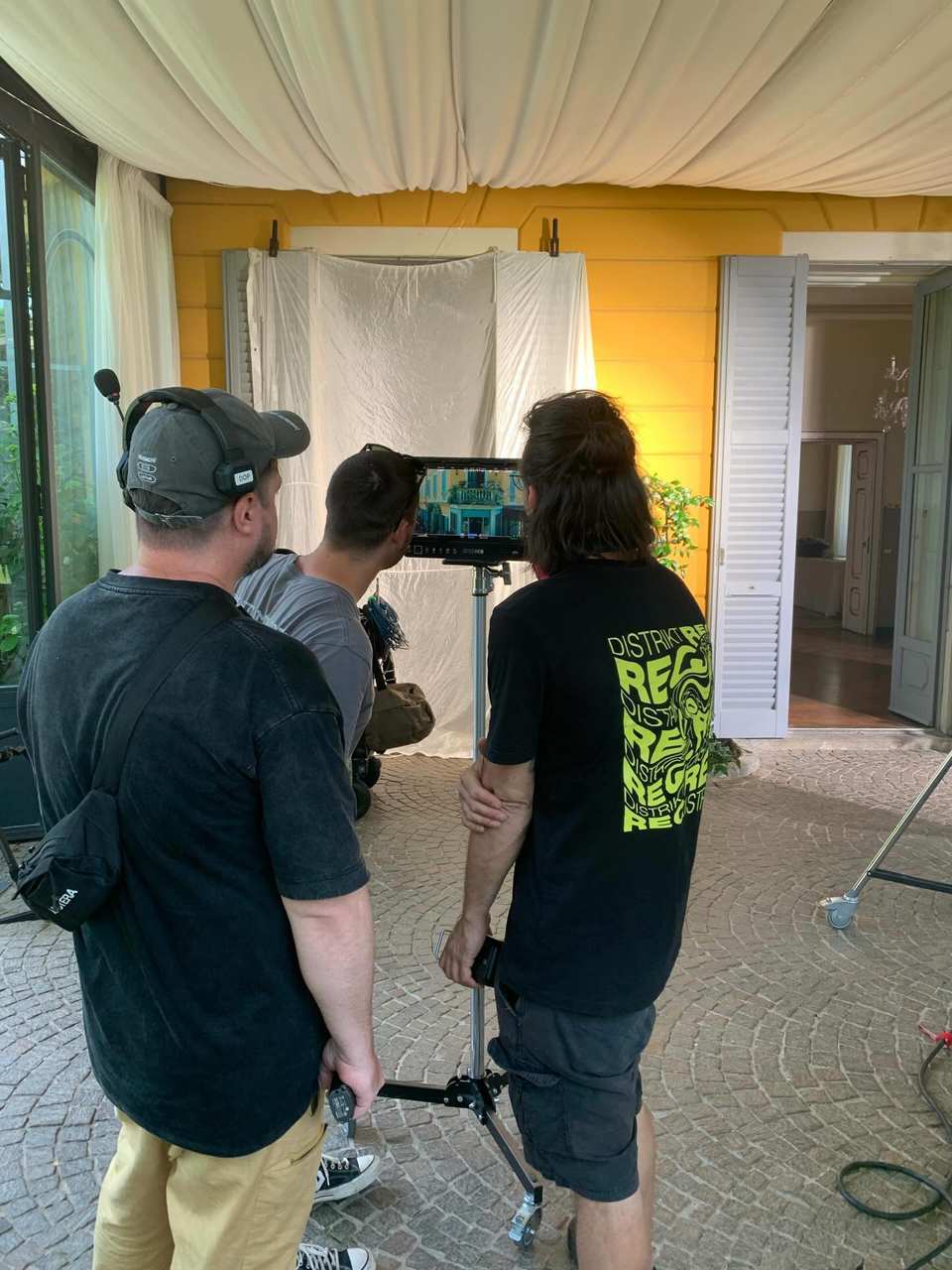 Crew operating camera dark