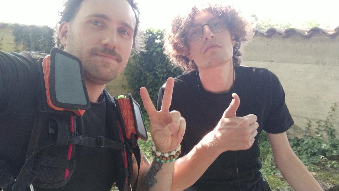 Crew selfie thumbs up