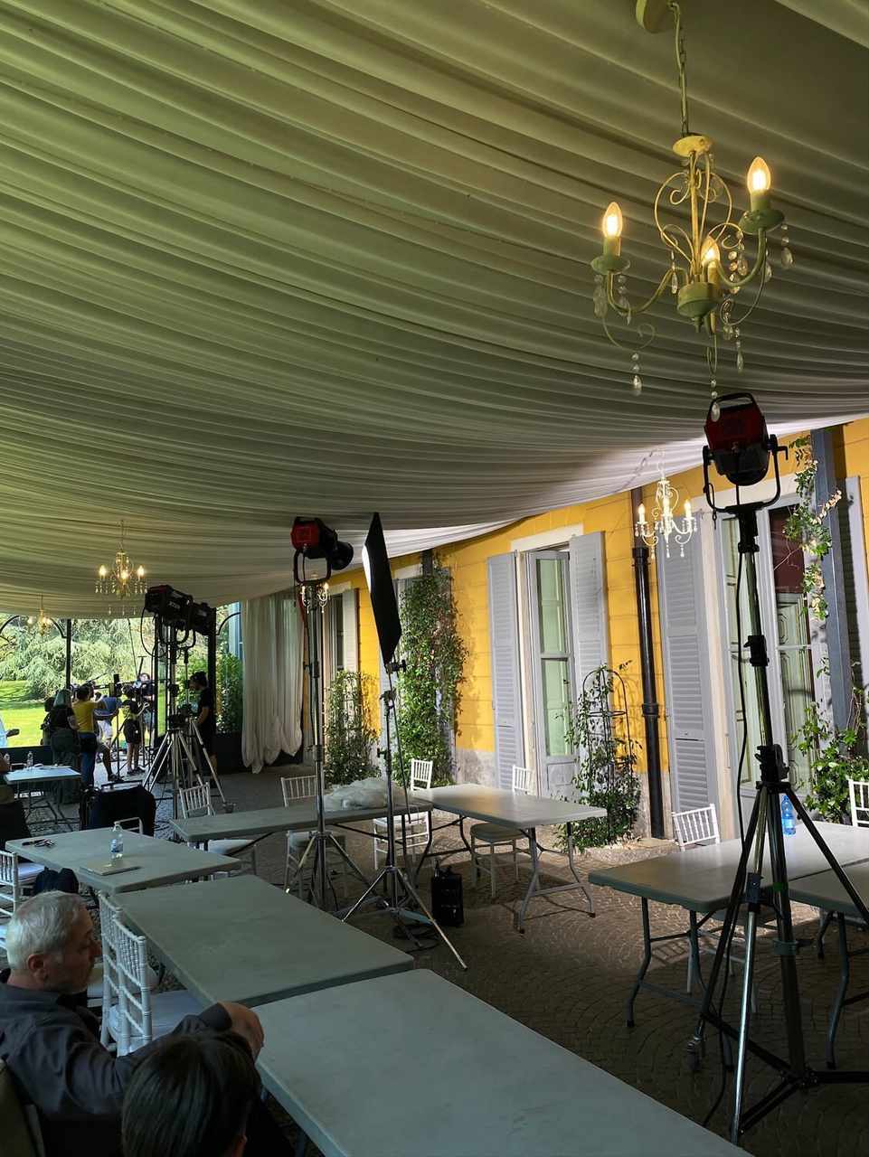 Dining table tent setup