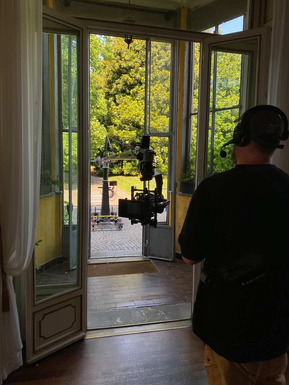 Filming villa revolving door