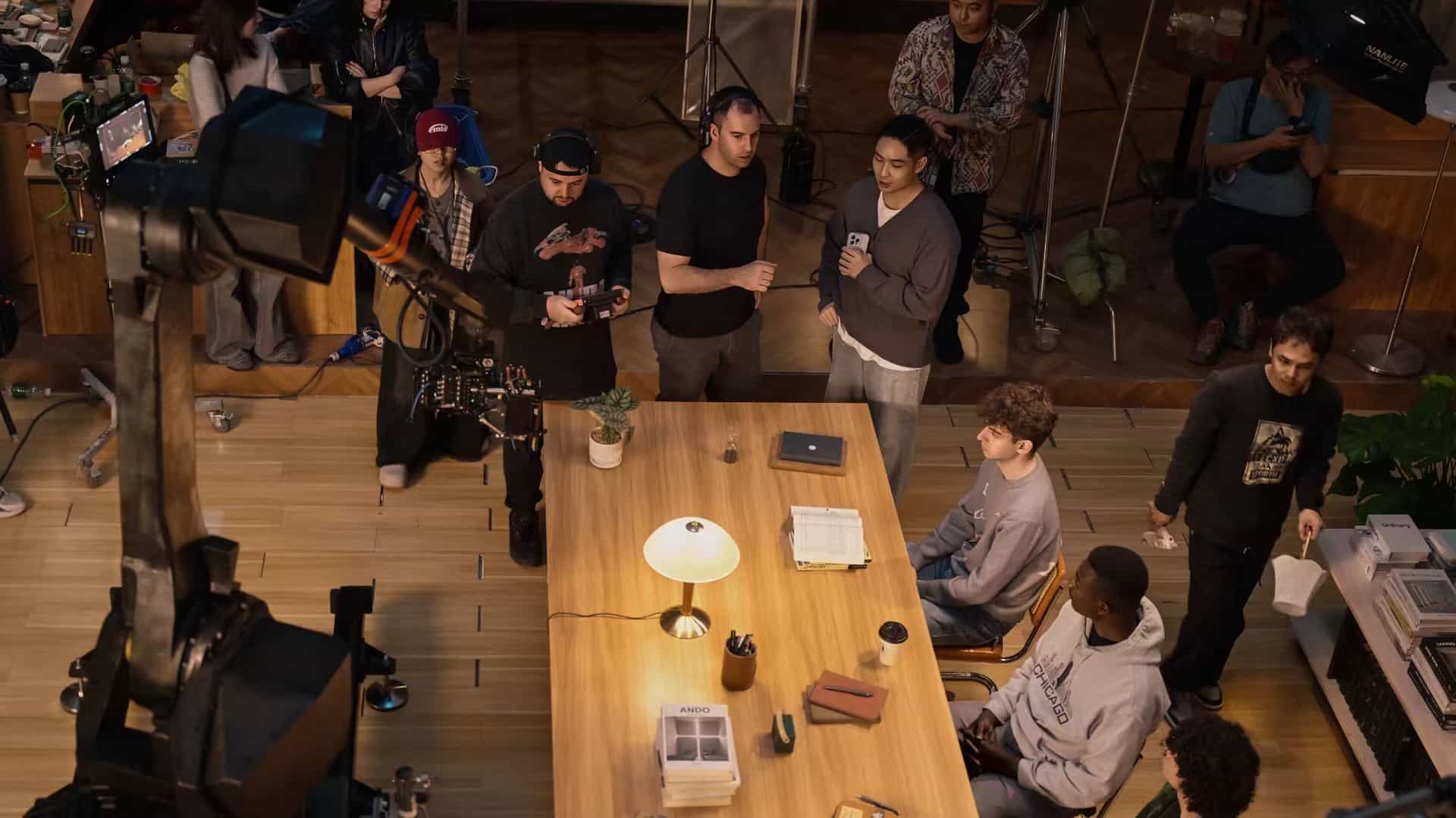 Lighting setup on location
